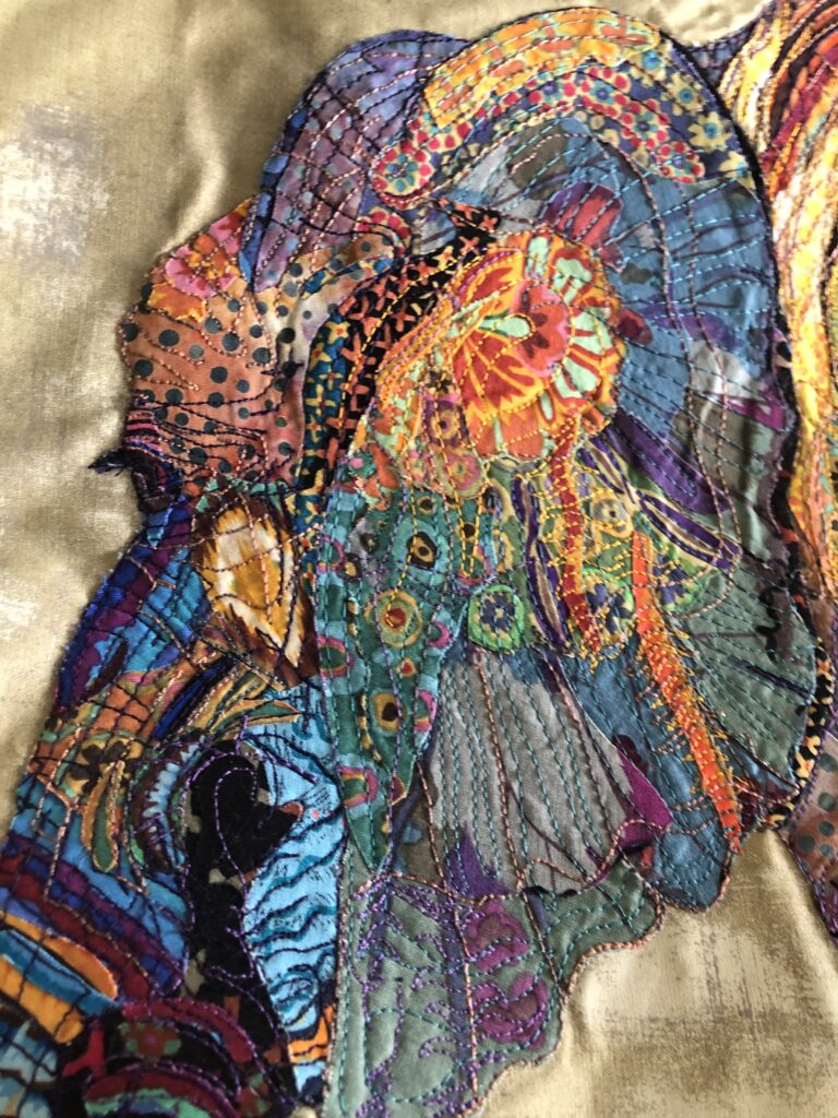 Elephant textile, Katy Rundle Art