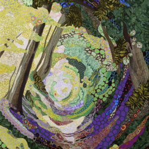 Holloway, textile art, footpath, trees, Katy Rundle Art